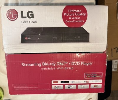 LG BP340 Blu-Ray DVD Player Built-In WiFi Remote Control Original Box Tested