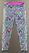 Lilly Pulitzer Luxletic Weekender Leggings Multi Swim Engineered Womens M 26x26