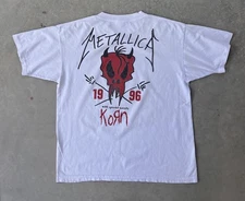 Vintage Metallica Shirt XL 1996 Band KORN Soundgarden Poor Touring Me Tour RARE
