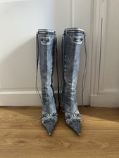 Balenciaga Cagole Denim Knee High Pointed Sti...