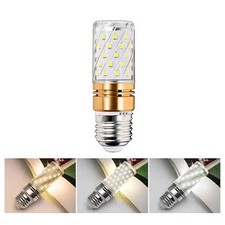 E27 LED 4W Tricolor Light candelabra Base Bulbs 12W Decorative Candle Base Lamp