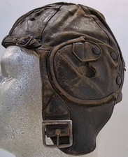 WW2 - RAF - RCAF - LEATHER FLYING HELMET - D LEWIS PATTERN - 1930S-EARLY WWII