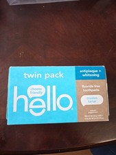 NIB Hello Toothpaste Fluoride Free Antiplaque Whitening 2 Pk EX 8/27 Free Ship