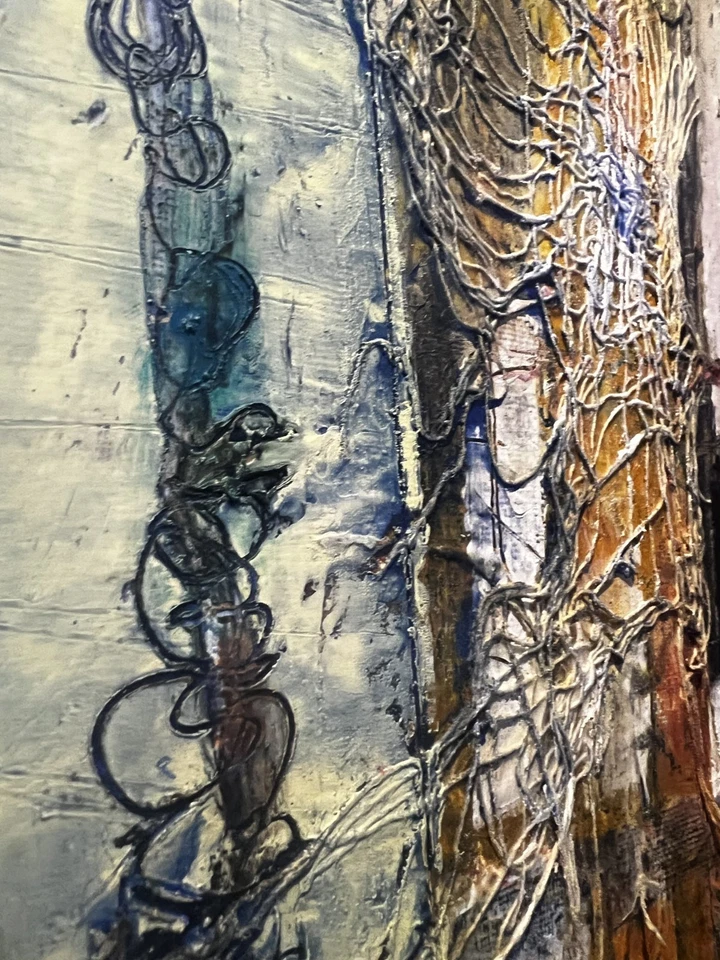 Arte Original Faris: Redes de Fundición 16x20 Lienzo Único Óleo Abstracto-Expresionismo Foto 3 de 4