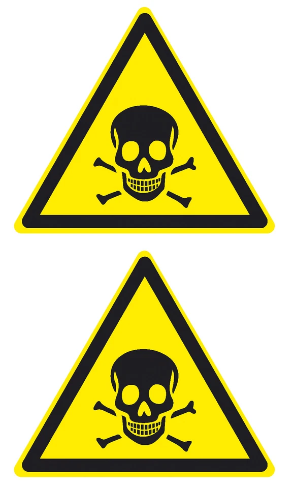 2x Aufkleber Sticker Achtung Giftig Gift Totenkopf Gefahr Warnung Toxic Hinweis - Bild 1 von 1