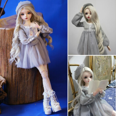 1/3 Ball Jointed Doll 60cm BJD Puppe + Veränderbare Augen + Perücken + Kleidung