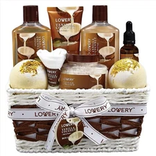 Luxury Bath and Body Gift Basket - Vanilla Coconut Spa Essentials for Him & Her