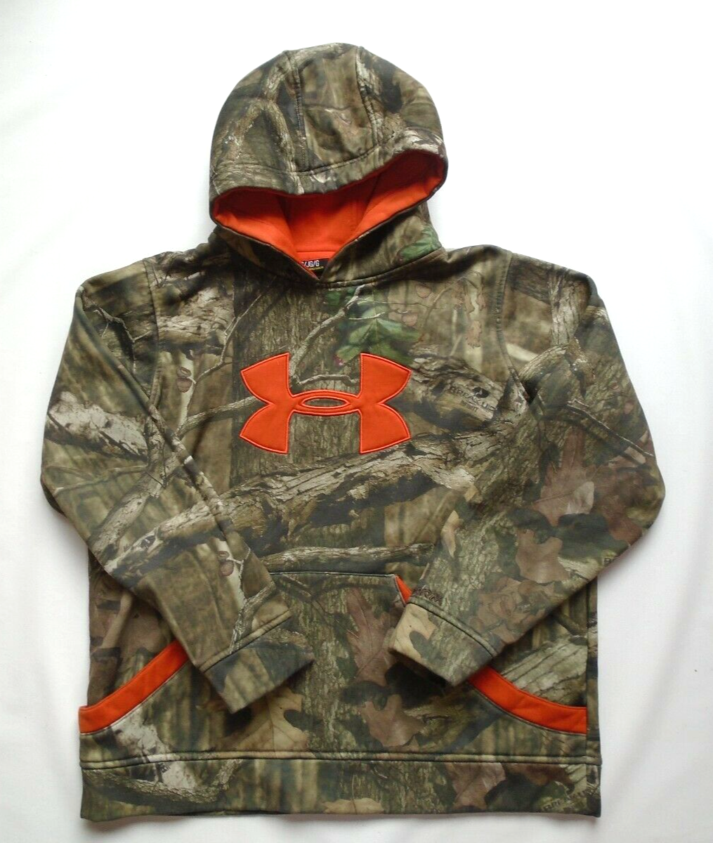 camo and orange under armour hoodie