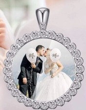Personalized Photo Pendant Custom Necklace with Silver Chain Gift