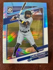 🔥2021 Panini Donruss Optic Carlos Correa #110--Carolina Blue and White🔥 0357