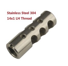 SS Steel 14x1 LH Left Hand Thread Compensator Muzzle Brake Compatible 7.62 x 39