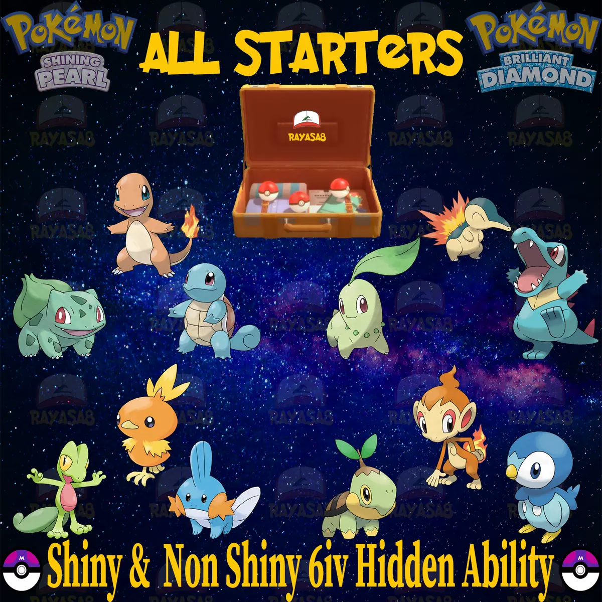 🌟Hoenn Starters Pokémon Shining Pearl Brilliant Diamond Shiny non shiny  Home🌟