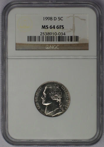 1998-D 5c Jefferson Nickel - NGC MS 64 6FS