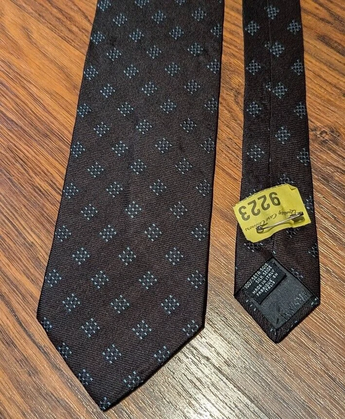 Corbata de diseño Giorgio ARMANI COLLEZIONI 100% seda azul oscuro y cuello 1C Foto 2 de 4