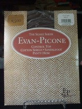Evan-Picone Silkee Sheer Control Top Sandalfoot Platinum Pantyhose - Size Ample