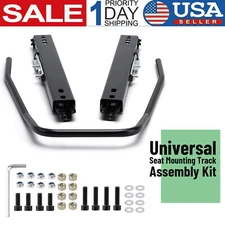 Black Seat Slider Seat Mounting Track Assembly Kit Universal For NRG Sparco