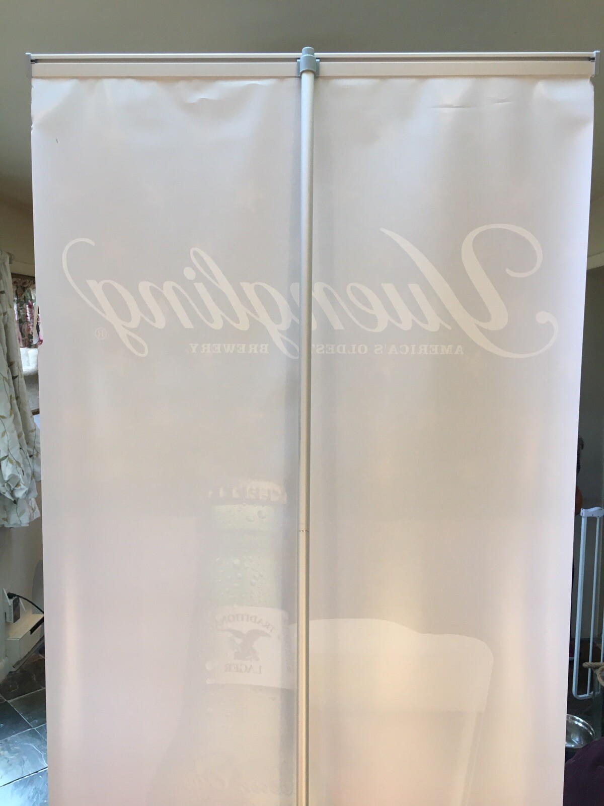 Yuengling Large Beer Banner With Stand And Retracts Into Base 7ft Tall