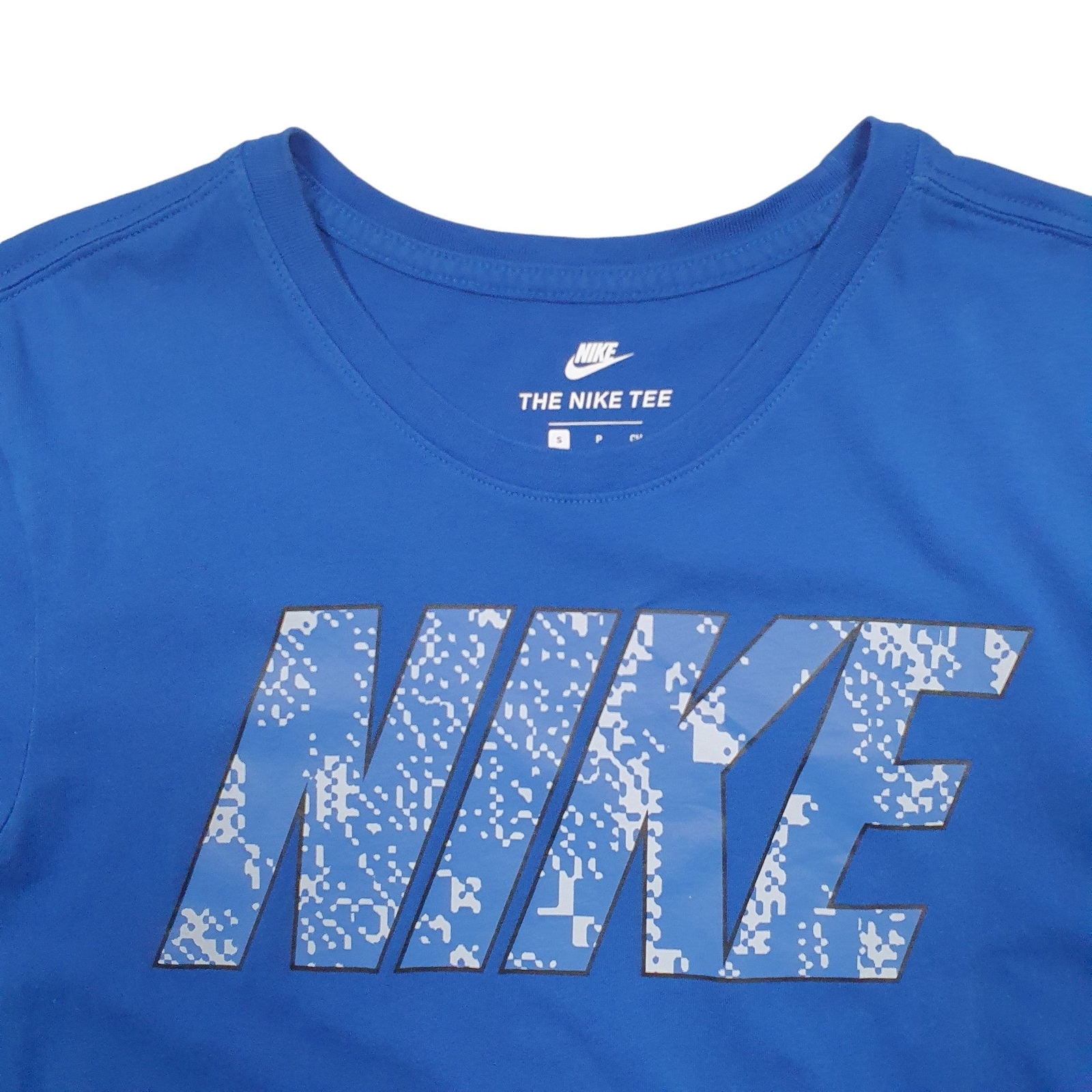 NIKE Blue T Shirt Tee Spellout Short Sleeve Cotton Blend Mens S image 3