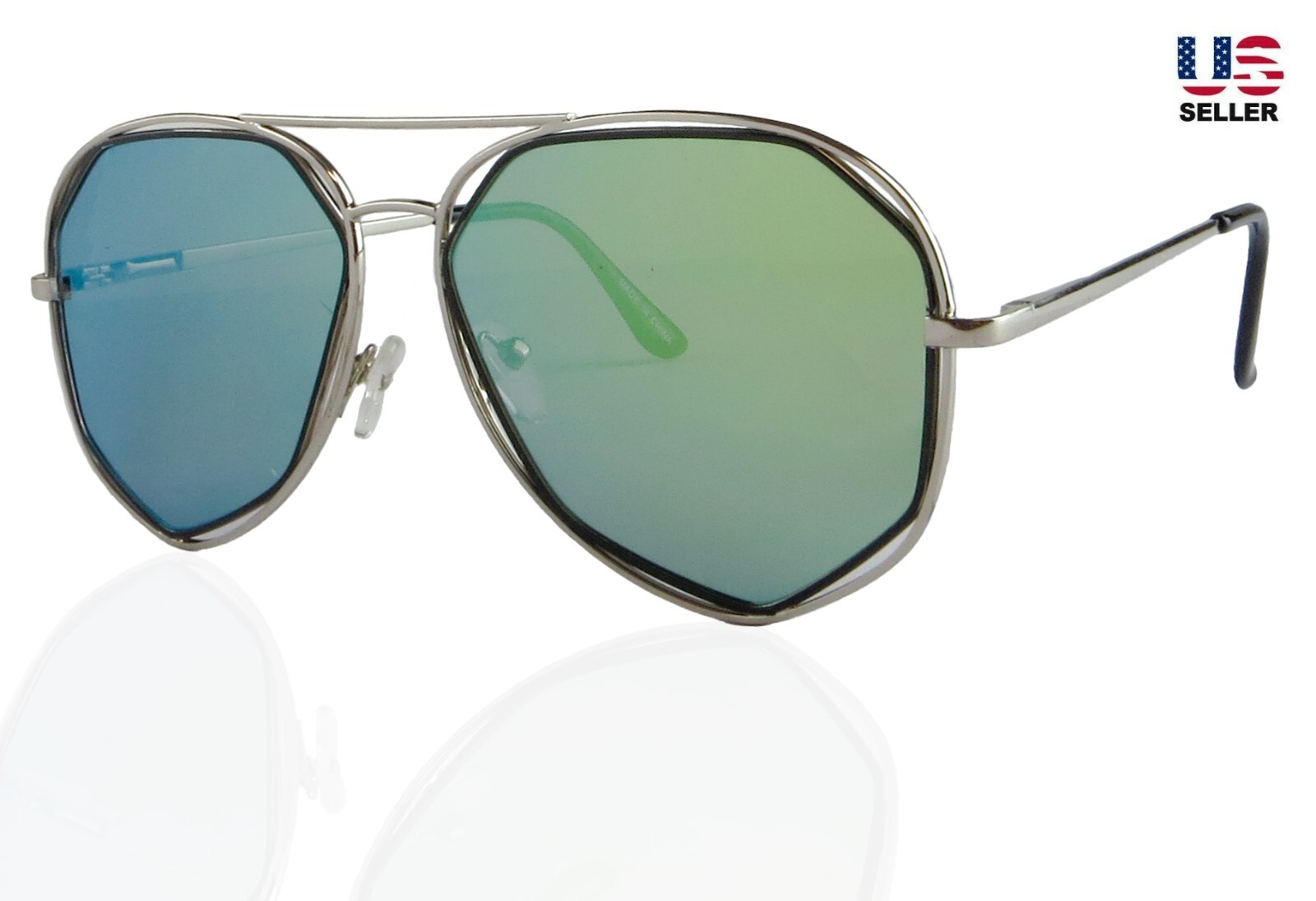 Aviator Sunglasses Men Women Fashion Retro Driving Pilot Shades Metal Gradient-image