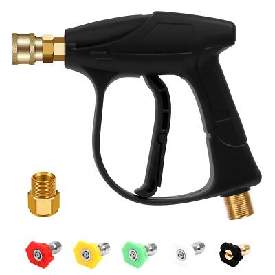 #ad #ad High Pressure Washer Gun 4350PSI Car Washer Gun with 5 Nozzles and M 22 Brass... $29.42