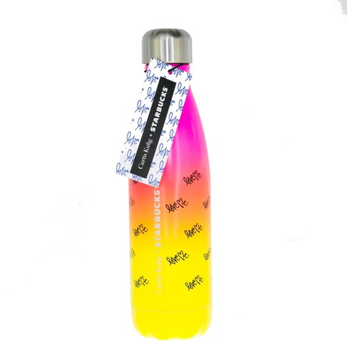 Starbucks Swell Water Bottle Curtis Kullig Love Me Yellow Pink Steel Thermos - Picture 3 of 4