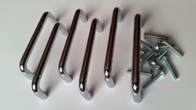 Schrank Schubladenschrank D Form Griff 96 mm POLIERT CHROM Küche Büro 20 Stück