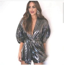 Zara Sparkly Multicolor Belted Romper NWT Sz XS