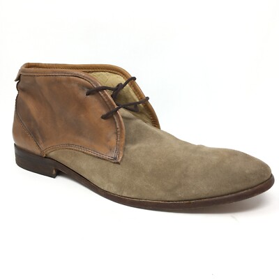 H by Hudson Cruise Chukka Boots Shoes Mens Size 12 US 46 EU Brown Suede Lace Up