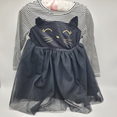 Halloween Black Cat Dress Tutu Carters Baby Girls Size 18 Mo Stripes NWT