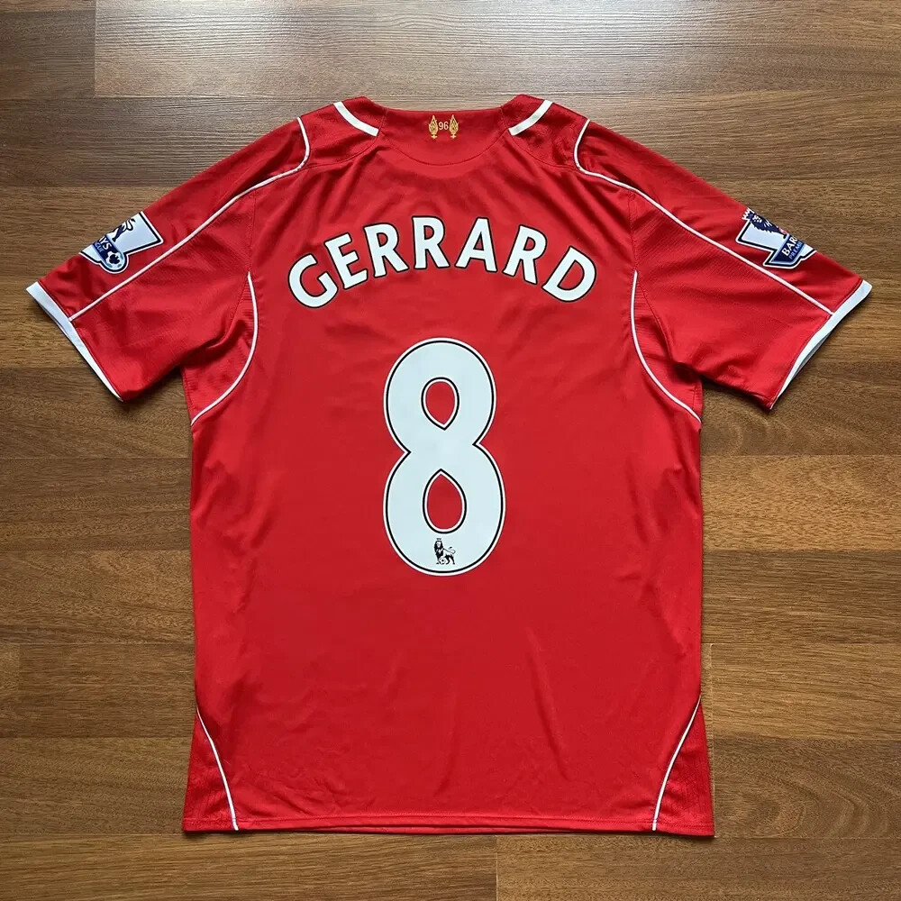 LIVERPOOL WARRIOR 2014/2015 FOOTBALL HOME JERSEY #8 GERRARD SIZE