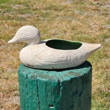 California Pottery Clay Duck Planter White 11" L