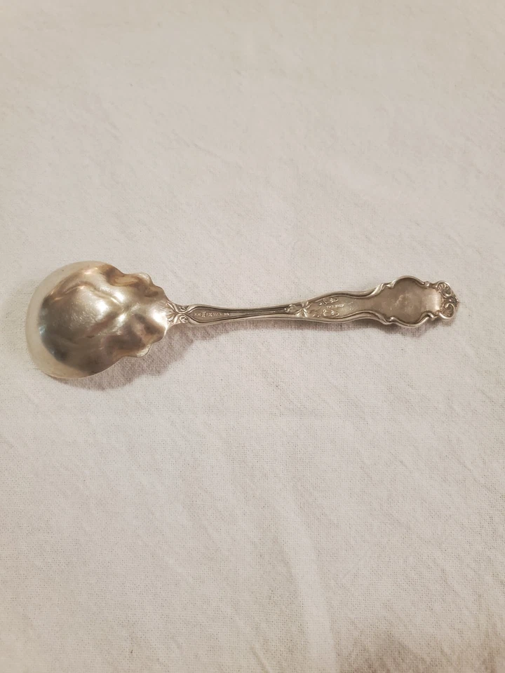 Eton de Wallace, antigua, plata de ley, cuchara para servir bayas, 8 7/8"s 1902 Foto 3 de 3