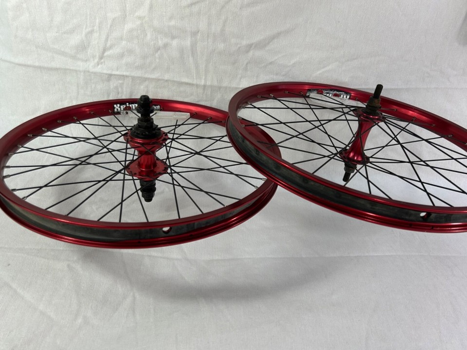 1 PAIR BMX 20 inch X Rims MUS 30 10t Freewheel Old Mid School Freestyle ...