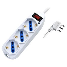 Techly Multipresa 3 Posti Italiana Bipasso / Schuko con spina 10A