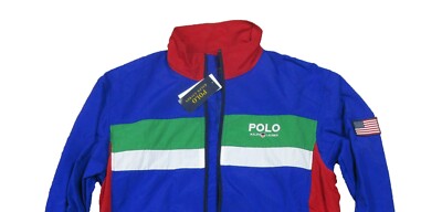 Polo Ralph Lauren Men's Blue Multi Colorblock Windbreaker Full Zip