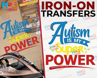 T-Shirt Autism is My Super Power Aufbügeln Transfer Geschenk autistische Kinder Bewusstsein