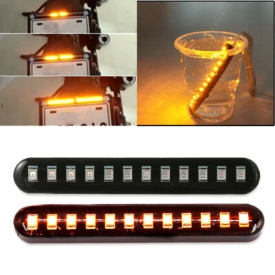 2X LED Motorrad Lauflicht Mini Blinker Streifen Kennzeichenleuchte Lichtleiste w - Bild 1 von 4