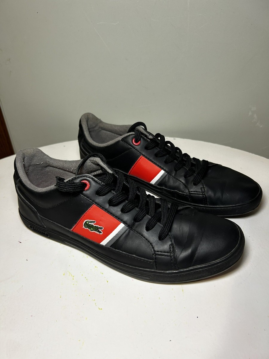 Lacoste Black With Red Stripe Sneakers Men's 6.5 | eBay