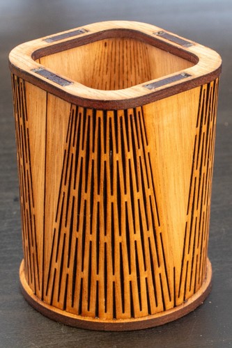 Stylish Unique Oak Wooden Pen Holder UK Design/Made - Picture 4 of 7