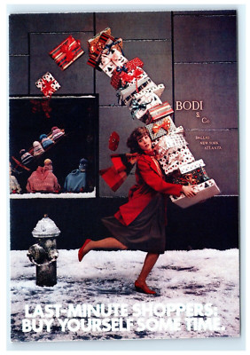 USPS Priority Mail Christmas Last Minute Shoppers Ad Postcard