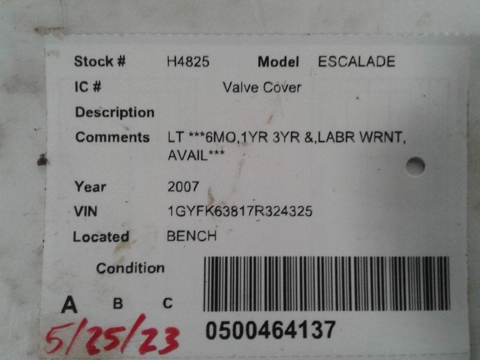 Used Engine Valve Cover fits: 2007 Cadillac Escalade Valve Cover Grade A — 第 3/4 张图片