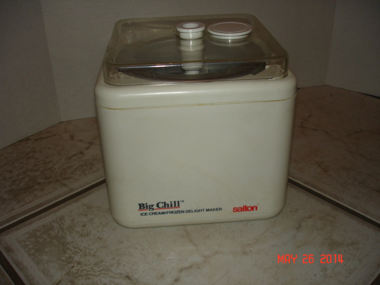 SALTON Big Chill Ice Cream/Frozen Delight Maker Non Electric RARE,w/manual