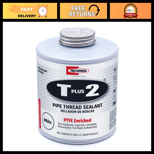 Pipe Thread Sealant 32 oz - Non-Hardening, PTFE Enriched, Synthetic Fibers, Plum
