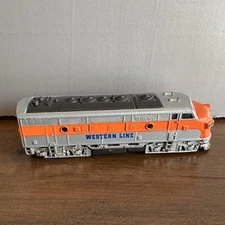 Vintage ToySmith Western Line Train Engine Locomotive Orange Silver