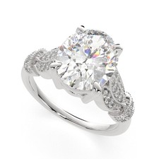3.65 Ct Oval Cut Diamond Engagement Ring VS1 D White Gold 14k