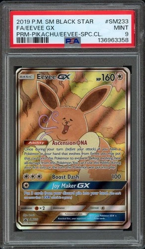 2019 Pokemon SM Promos Eevee GX SM233 PSA 9 Mint Black Star Promo