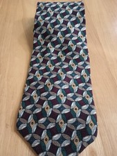 Pierre Balmain Necktie Silk Brown Geometric P...