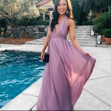 Show Me Your MuMu Gown Luna Lavender Halter Gown Dress Size Small