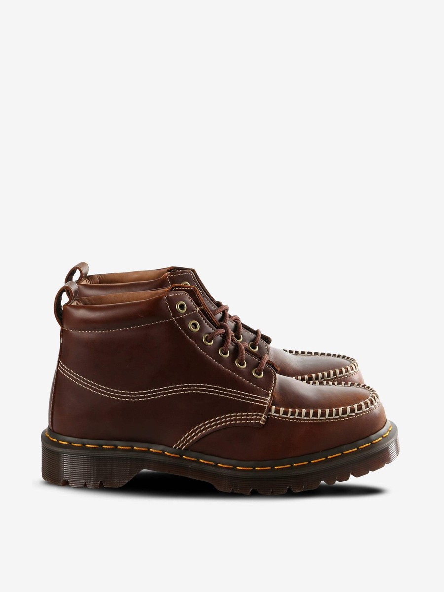 Dr. Martens Brown Leather Chukka Boots with Yellow Welt Stitching The Lowell takes Dr. Martens main image 4