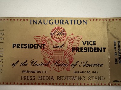 1981 Presidential Inauguration Of Ronald Reagan. Access To The Press Media Stand